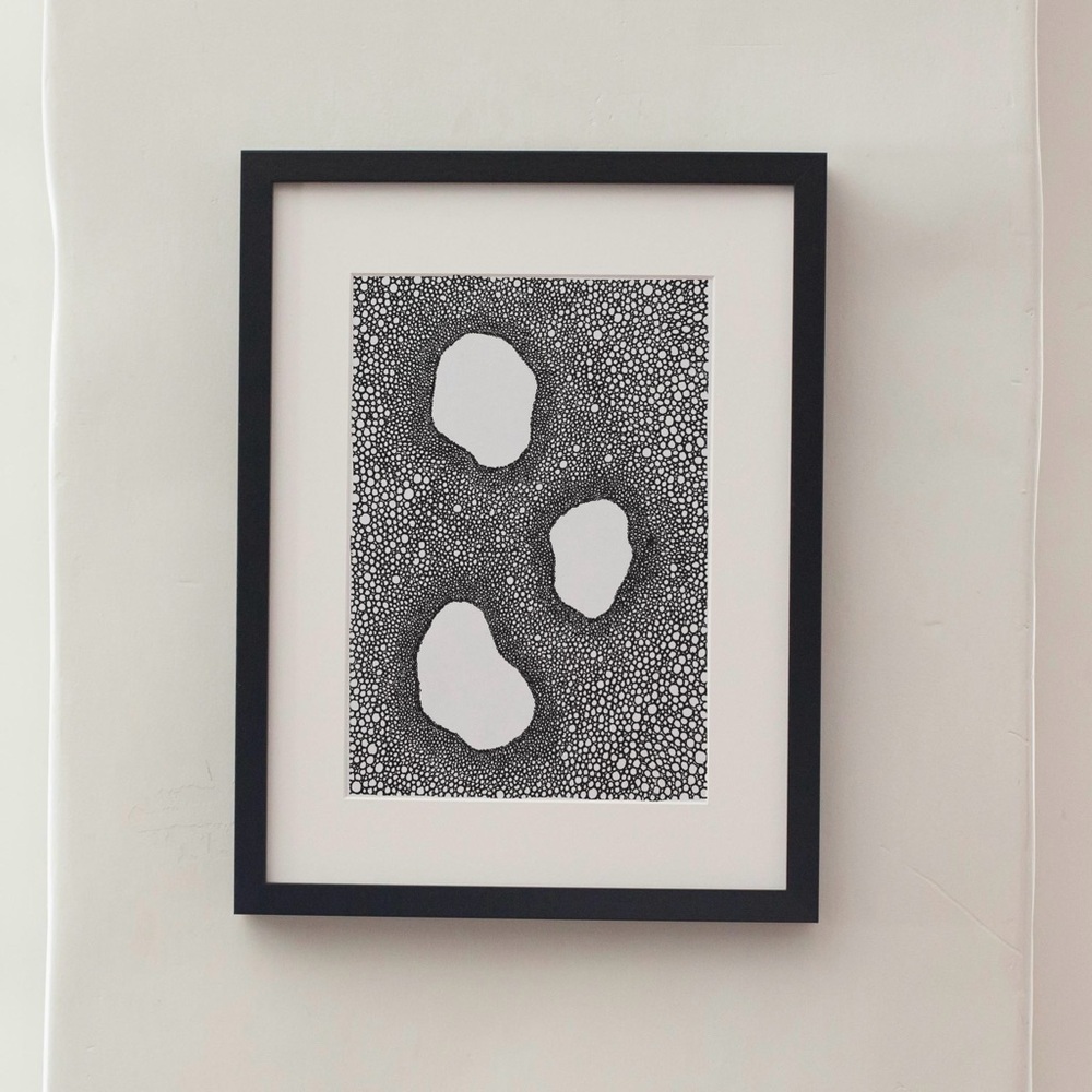 Abstract bubble cluster pattern art intuitive zentangle drawing